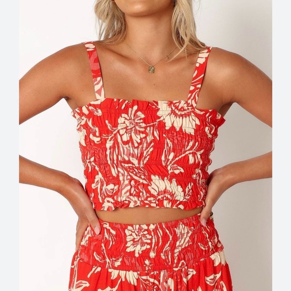 Paper Heart 2 Piece Summer Vibe Maxi Skirt Set. Xl = 16 Linen Blend - Picture 2 of 9